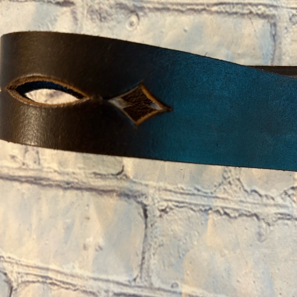 HIPWEAR CANADA BROWN LEATHER CUTOUTS BELT (16501) GENUINE LEATHER WOMENS BELT L - Picture 4 of 14